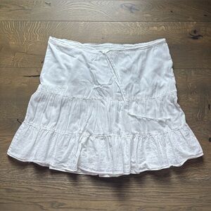 Abercrombie & Fitch Vintage 100% Cotton Tiered Lined Mini Skirt In White Size S